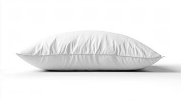 Soft White Pillow for Comfortable Sleep on Isolated White Background photo