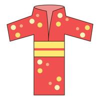 A red kimono with yellow dots on it vector