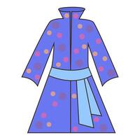 A blue coat with polka dots on it vector
