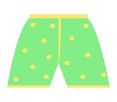 A green polka dot pajama shorts with yellow dots vector