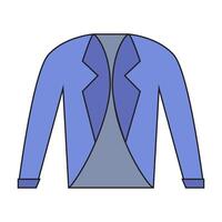 A blue jacket with a collar and a lapel vector