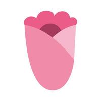 A pink flower with a white background vector