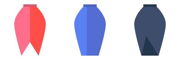 Three different colored bottles with different shapes vector