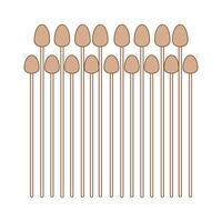 A set of wooden spoons on a white background vector