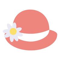 A pink hat with a daisy on it vector