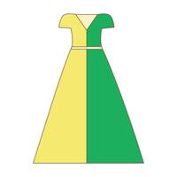 A dress with a green and yellow color scheme vector