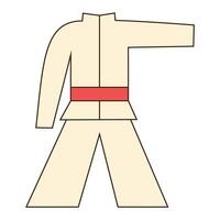 A cartoon illustration of a suit with red belt vector