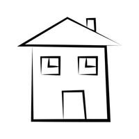 A house with a clock on the front door vector