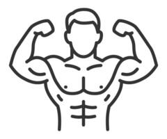 A man with a bodybuilding pose on a white background vector