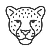 A leopard head in a line drawing vector