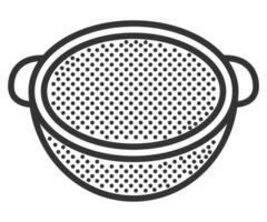 A black and white illustration of a pot with a hole in it vector