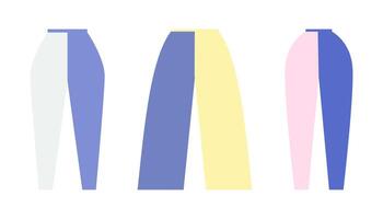Four different colored pants on a white background vector