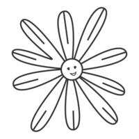 A flower with a smiley face on it vector