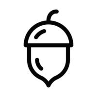 An acorn icon in a line style vector