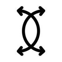 An arrow pointing to the left and right vector