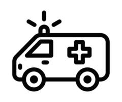 An ambulance icon on a white background vector