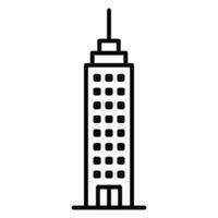 A black and white illustration of a tall building vector