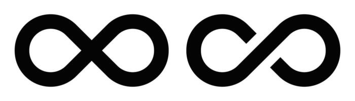 Two black and white symbols that are connected to each other vector