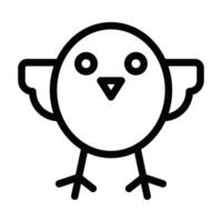 A black and white line drawing of a bird vector