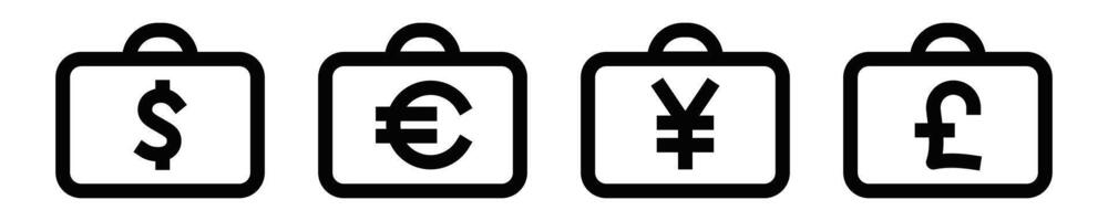 Four cell phones with the word currency in the middle vector