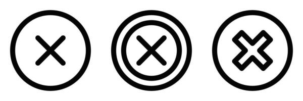 Three circles with the letter x in the middle vector