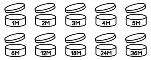 A set of different sizes of medicine bottles vector