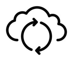 A cloud with arrows pointing to it vector