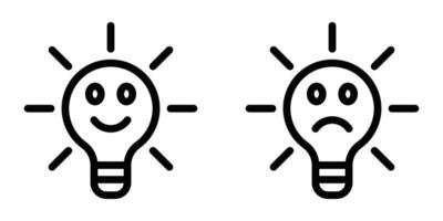 Two light bulbs with faces and smiley faces vector
