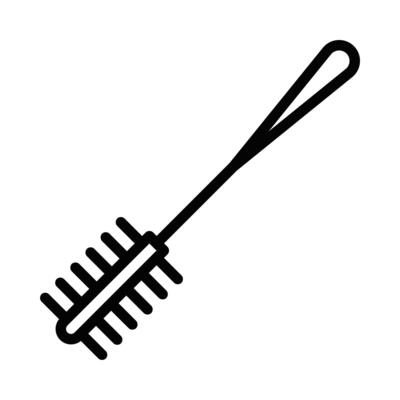 A brush with a handle on it is shown