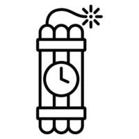 A black and white image of a clock and a bomb vector