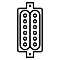 A black and white image of a computer connector vector