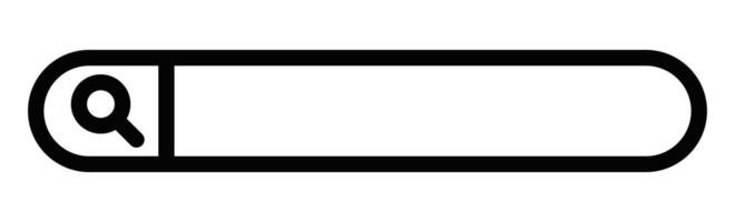 Simple icon of a search bar with a magnifying glass symbol, representing internet search and online navigation. Editable stroke. vector