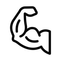 A black and white drawing of a hand with a bicep vector