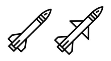 Two rockets are shown in a line drawing vector