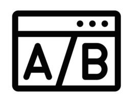A black and white logo of a browser window with the letters ab vector