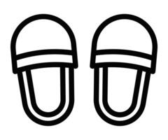 Two black slippers on a white background vector