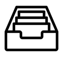 A black and white icon of a box with three stacked boxes vector