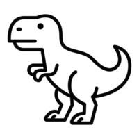 A dinosaur is shown in a line drawing vector