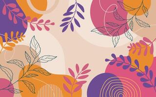 Spring tropical plants background with beautiful for design vector