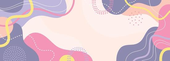 Hand drawn colourful lines art background design. vector