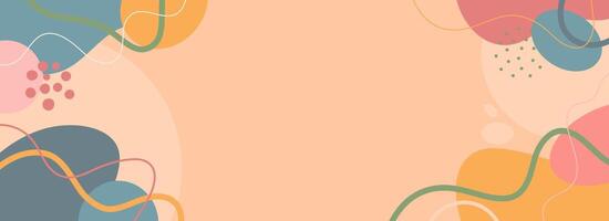Color lines art background with abstract shape vector