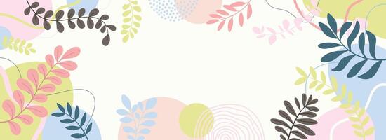 Spring art drawing with abstract shape. vector