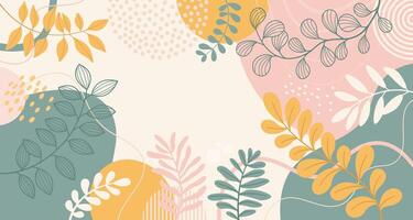 Hand drawn color spring art background design vector