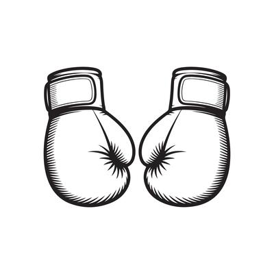 Two boxing gloves on a white background