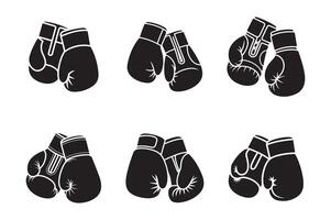 A set of boxing gloves icons on a white background vector