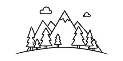 A mountain landscape with trees and mountains vector