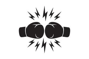 Two boxing gloves with lightning bolts on them vector