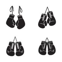 Four boxing gloves icons on a white background vector