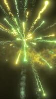 Radiant burst of glowing particles expanding in space, creating an energetic and dynamic visual effect video