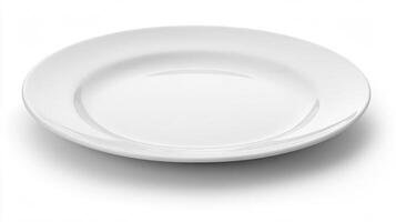 Empty Plate on White Background for Elegant Dining Setting photo